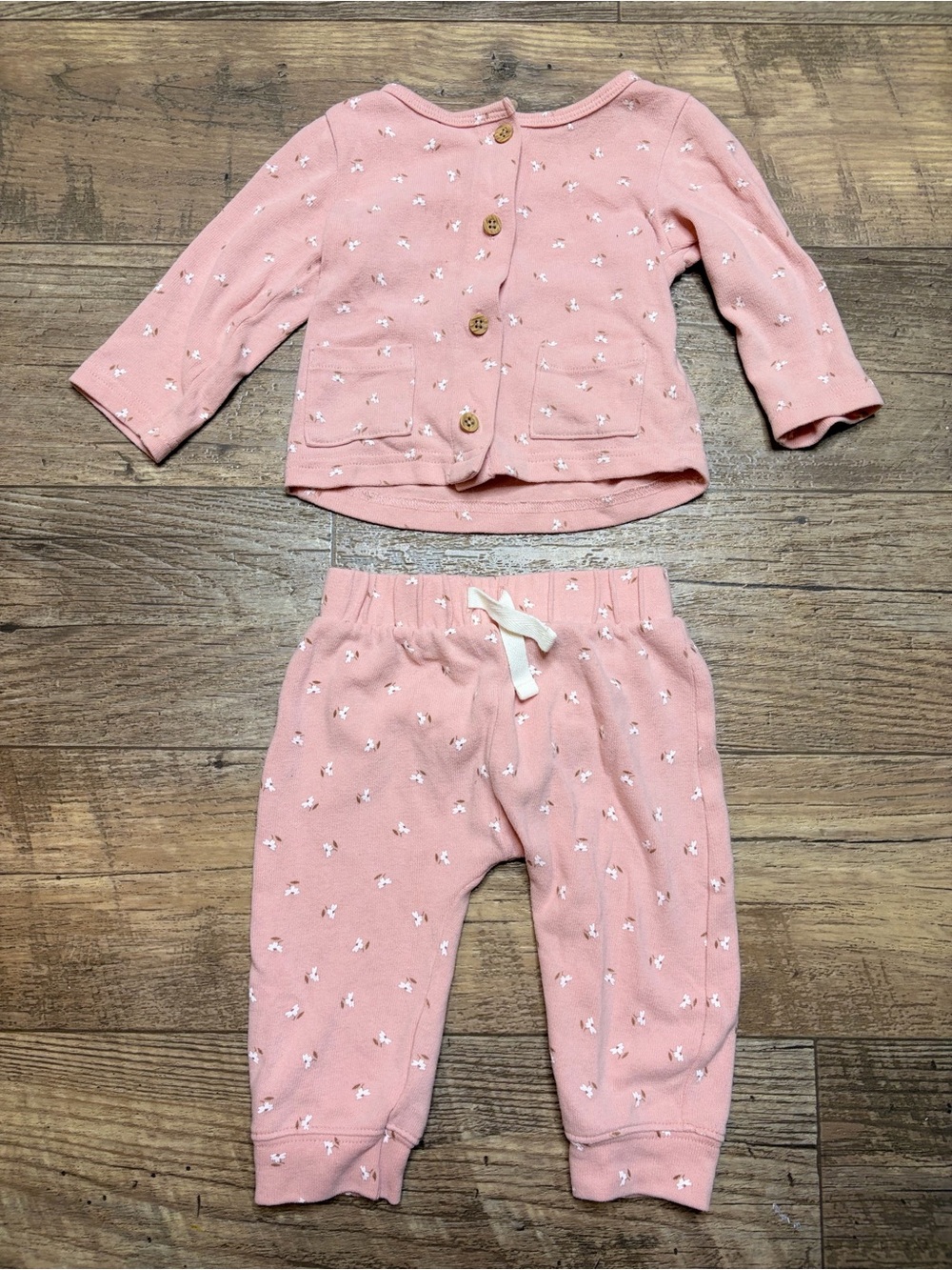 Carter's Child of Mine Pink Plush Jersey Sweater Set